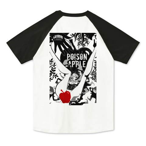 POISON APPLE 白雪姫の毒林檎と小人の両面プリント（ラグランTシャツ