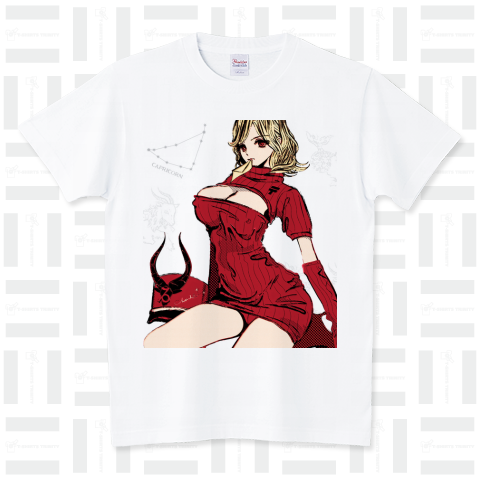 星座Tシャツ 赤山羊座 0292 ガールズイラスト