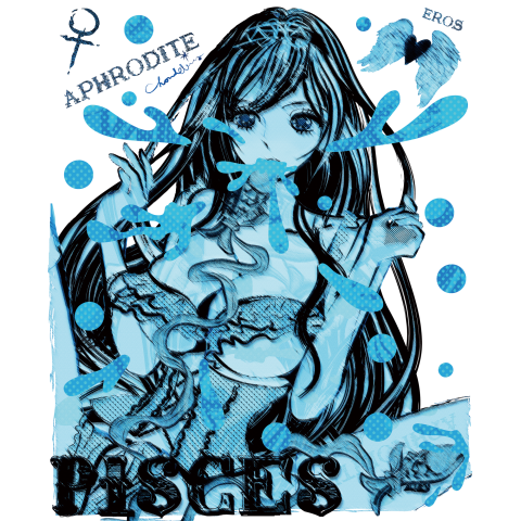 Pisces 魚座のアフロディーテ 水中ニーソ デザインtシャツ通販 Tシャツトリニティ