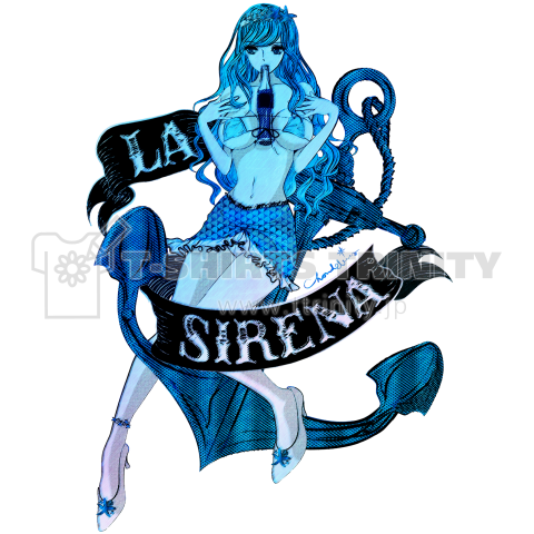 La Sirena 人魚姫系ピンナップガール ミニスカver デザインtシャツ通販 Tシャツトリニティ