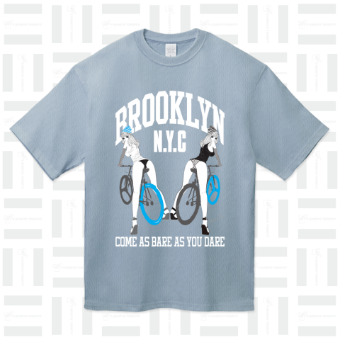 BROOKLYN NYC 自転車ガール ピンナップ  白ロゴ