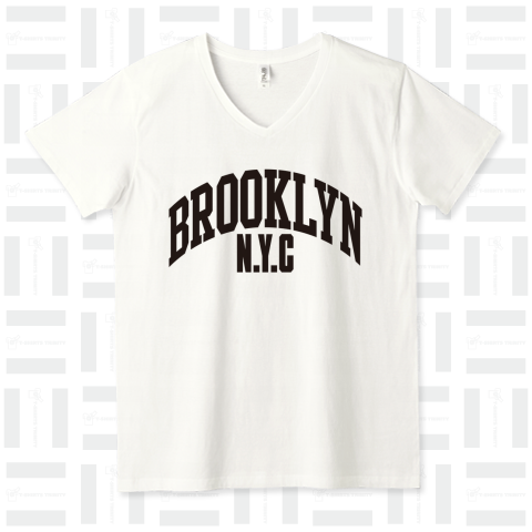 BROOKLYN NYC 自転車ガール 黒ロゴ 両面プリント