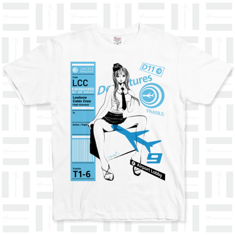 帰ってきた Flight Attendant Love Doll 生足美脚（Tシャツ）|デザイン