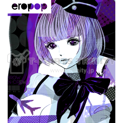 Lcc Dollface ショートボブ バストショット パープル デザインtシャツ通販 Tシャツトリニティ