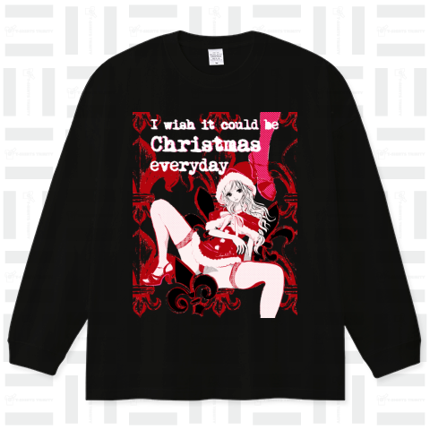 Ugly Christmas Eropop Tshirt サンタガール エロポップ ブラック限定