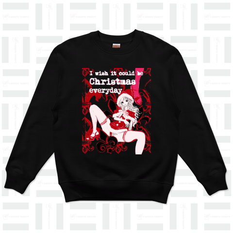 Ugly Christmas Eropop Tshirt サンタガール エロポップ ブラック限定