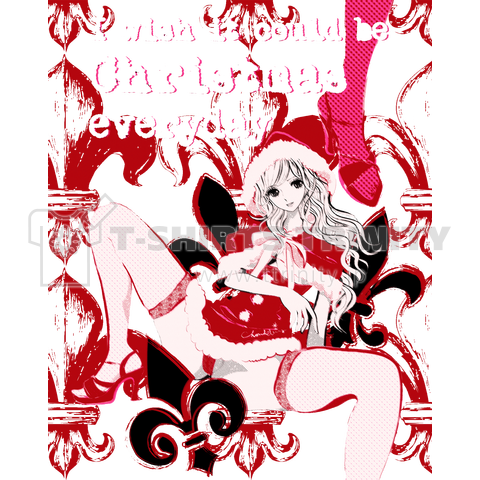 Ugly Christmas Eropop Tshirt サンタガール エロポップ ブラック限定 デザインtシャツ通販 Tシャツトリニティ