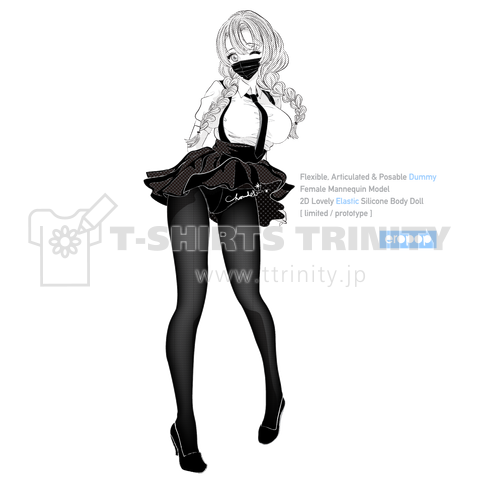 Bisque Doll 着せ替え ビスクドール 静的 白文字 デザインtシャツ通販 Tシャツトリニティ