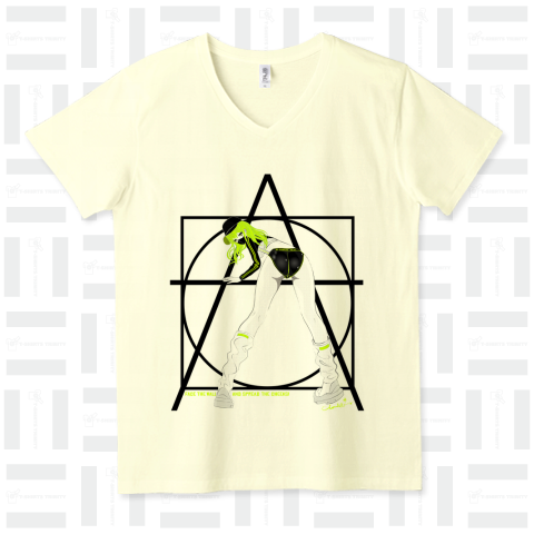 FACE THE WALL 謎のロゴ Tシャツ 0497 エロポップ アシッドライム
