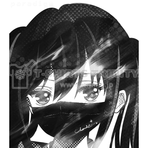 paradigm 0543B ブラックマスクの少女人形 ガン見 黒髪