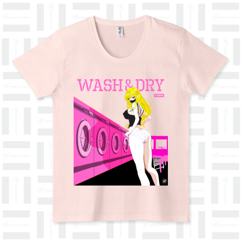 WASH & DRY 洗濯 ギャル 0570 ピンク ランドリー ガールズイラスト