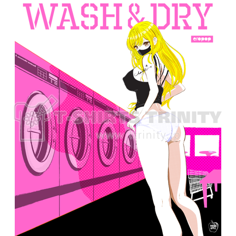 WASH & DRY 洗濯 ギャル 0570 ピンク ランドリー ガールズイラスト