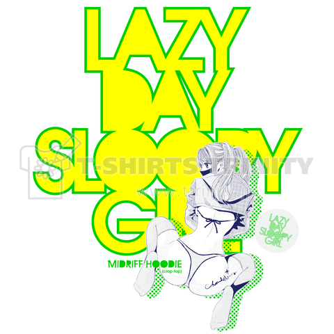 LAZY DAY SLOOPY GIRL 0573 パーカー女子 エロポップ ロゴ