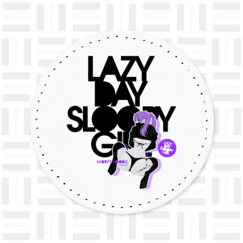 LAZY DAY SLOOPY GIRL 0574 ブラックフーディー女子 エロポップ ロゴ