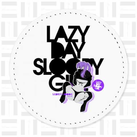 LAZY DAY SLOOPY GIRL 0574 ブラックフーディー女子 エロポップ ロゴ