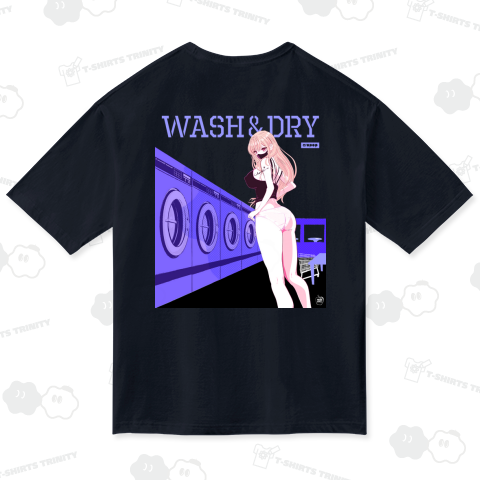 WASH & DRY 洗濯 ギャル 0570 ラベンダー ランドリー ガールズイラスト バックプリント