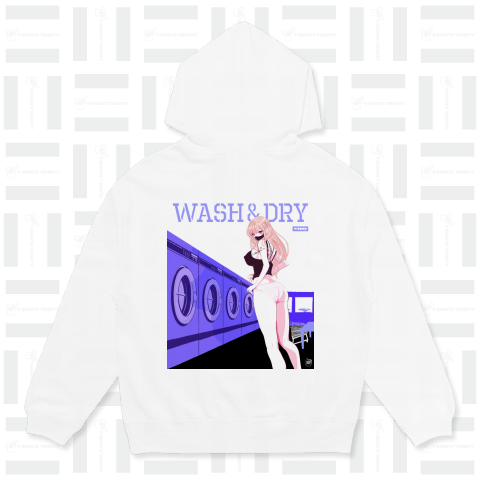 WASH & DRY 洗濯 ギャル 0570 ラベンダー ランドリー ガールズイラスト バックプリント