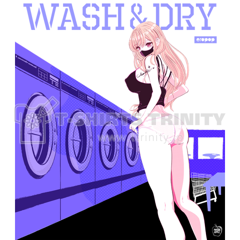 WASH & DRY 洗濯 ギャル 0570 ラベンダー ランドリー ガールズイラスト バックプリント