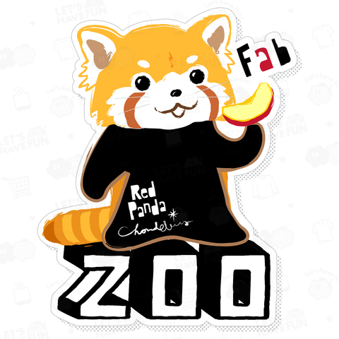 Fab レッサーパンダ 0625 りんご大好き ZOOロゴ