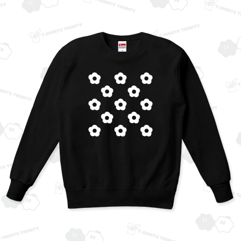 デイジー柄_白花(カジュアルスウェット)|デザインTシャツ通販 デイジー柄_白花(カジュアルスウェット)|デザインTシャツ通販