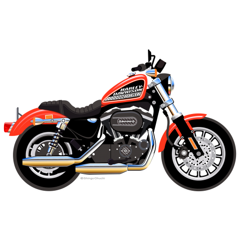 HARLEY DAVIDSON XL883R_Orange02 (背面)