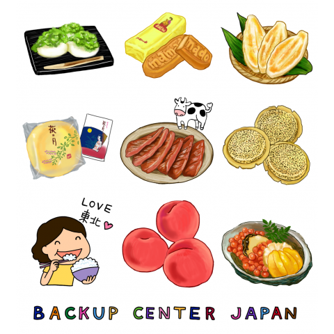 BackupCenterJapanデザーナーズTシャツ(design by 百花ミナオ)