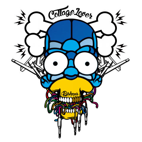 The Simpsons Homer Collage Lover デザインtシャツ通販 Tシャツトリニティ