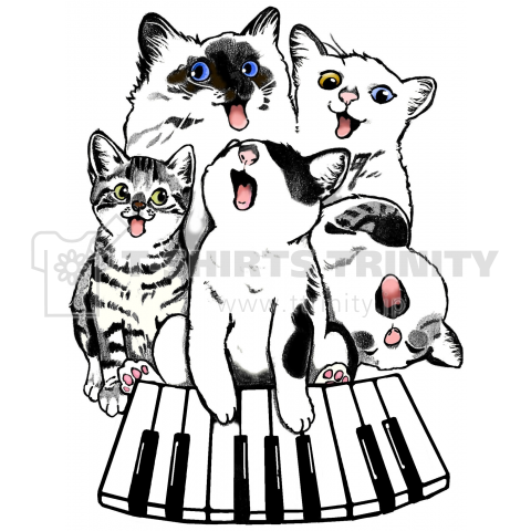 猫の合唱団 デザインtシャツ通販 Tシャツトリニティ