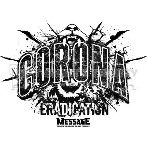 コロナウイルス寄付支援Tシャツ「CORONA ERADICATION」 [BLACK]