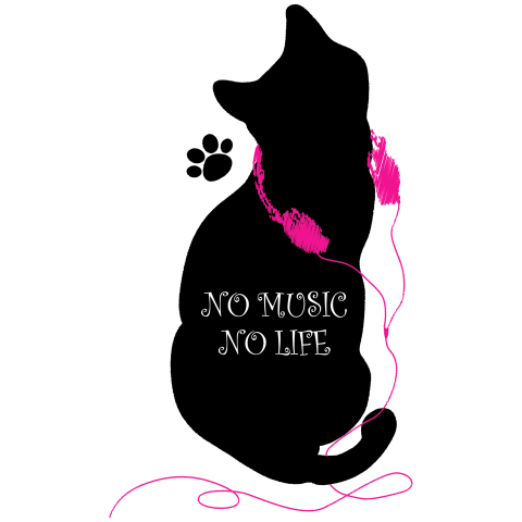 ねことヘッドホン No Music No Life デザインtシャツ通販 Tシャツトリニティ