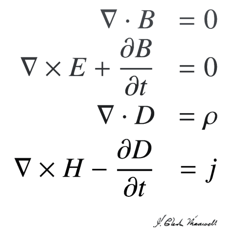 数式Tシャツ:マクスウェルの方程式:物理-電磁気学