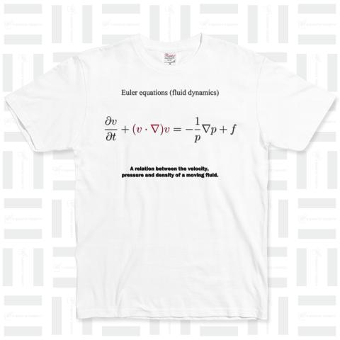 数式Tシャツ:オイラーの方程式(流体力学)