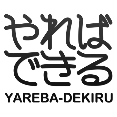 格言Tシャツ:やればできる:面白文字デザイン・漢字おもしろ系_B