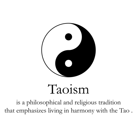 おもしろTシャツ:陰陽太極図(道教):面白文字デザイン・記号シンボル系