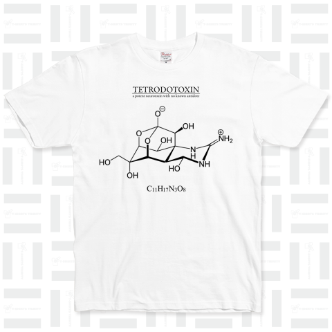 化学Tシャツ:テトロドトキシン(フグ毒):化学構造・分子式シリーズ