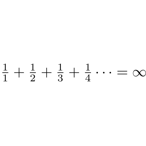 数学Tシャツ:自然数の逆数の和:無限大:無限級数:学問・計算