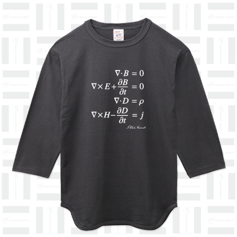 科学Tシャツ:マクスウェルの方程式:マクスウェル方程式(微修正版)_白:物理・電磁気学・数式