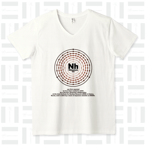 化学Tシャツ:ニホニウム:元素:原子番号113:Nh:理研
