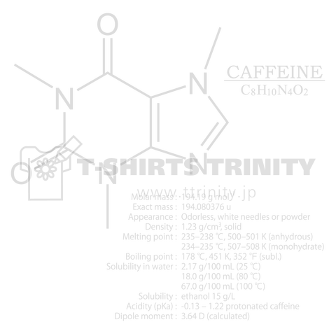 【コーヒー好きに捧ぐ】カフェイン(お茶・コーヒーに含まれる):化学:化学構造・分子式