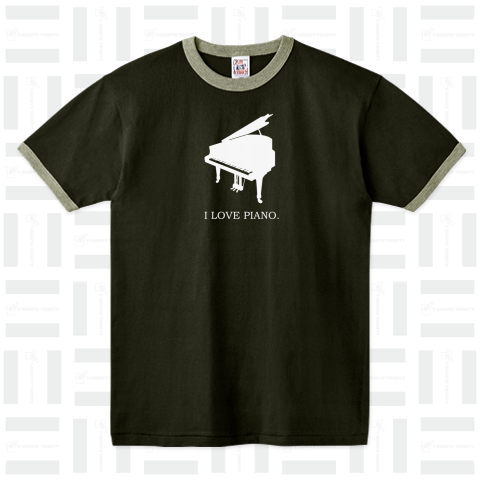 音楽Tシャツ:ピア音楽Tシャツ:ピアノ:アイラブピアノ:グランドピアノ:piano:楽器:学問:趣味ノ:アイラブピアノ:グランドピアノ:piano:楽器:学問