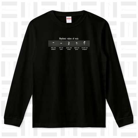 音楽Tシャツ:休符:楽譜:音符:楽典:芸術:ピアノ:楽器:学問