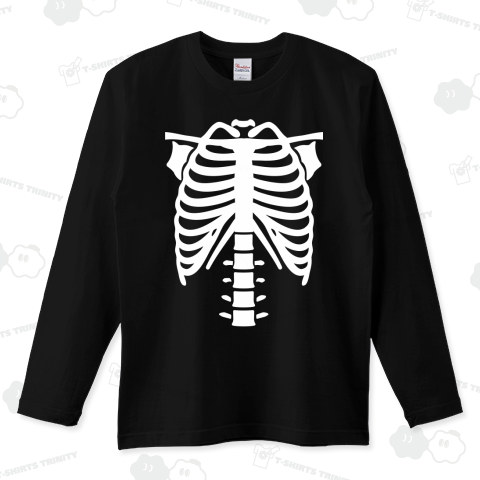 胸部レントゲン(ロングTシャツ)|デザインTシャツ通販【Tシャツ 胸部レントゲン(ロングTシャツ)|デザインTシャツ通販【Tシャツ