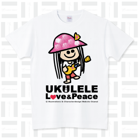 UKULELE Love & Peace 幸せを呼ぶTシャツ