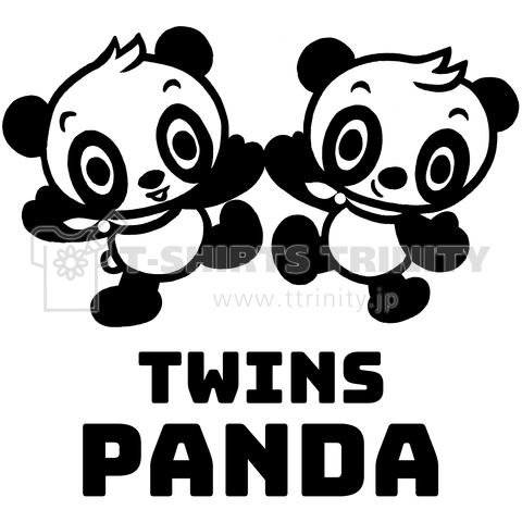 TWINS PANDA 幸せTシャツ