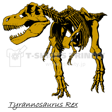恐竜骨格チラノ 背面 デザインtシャツ通販 Tシャツトリニティ