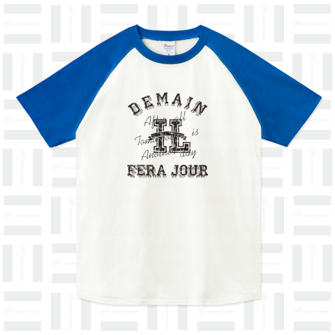 DEMAIN IL FERA JOUR 黒（ラグランTシャツ）|デザインTシャツ通販【T ...