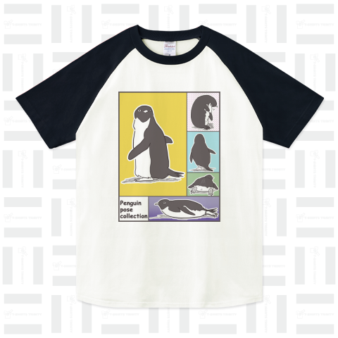 ペンギンポーズコレクション-Penguin pose collection- ラグランTシャツ(5.6オンス)