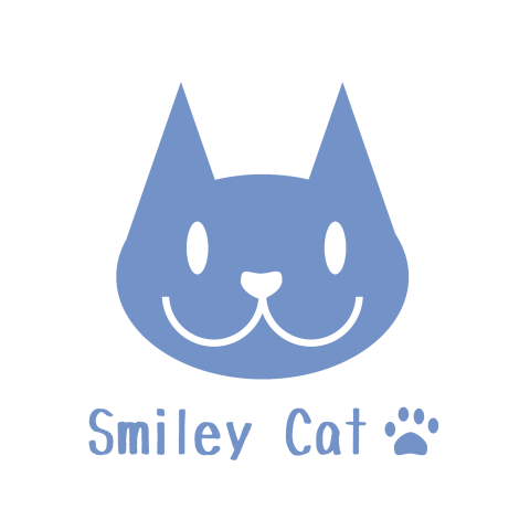 smiley cat blue