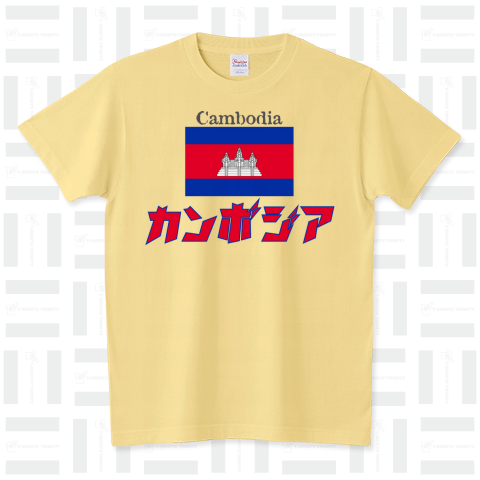 カタカナ国旗Tシャツ「カンボジア」