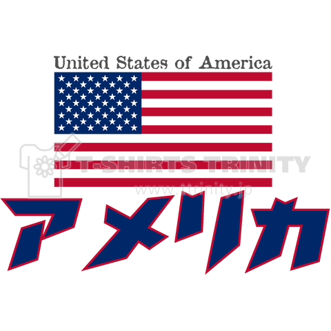 カタカナ国旗Tシャツ「アメリカ」